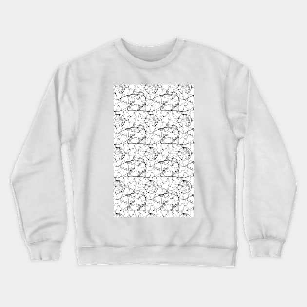 Black and White Funny Pattern Crewneck Sweatshirt by ozav